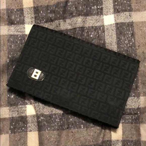 None Handbags - Zippered Evening Black Clutch FF